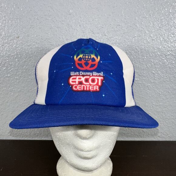 Disney Other - Vintage 1982 Walt Disney World Epcot Hat Cap Snap Back Blue Trucker Adjustable